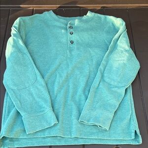 Cat & Jack Green/Teal Long Sleeve Henley Shirt